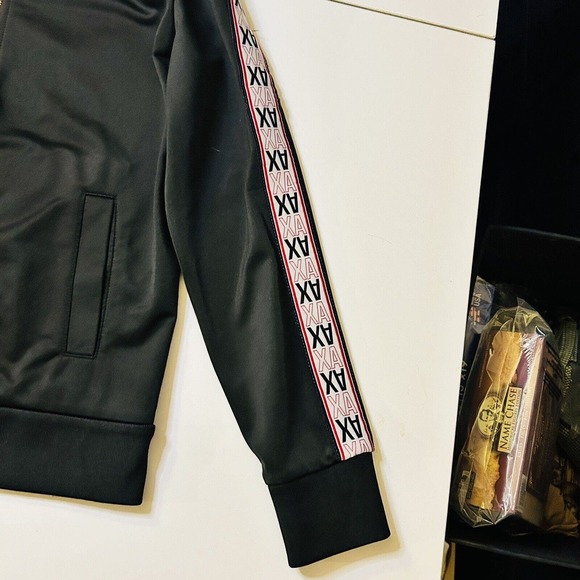 Armani Exchange A/X Zippered Jacket Sleeve and Back Spell Out S Small Polyester - Picture 10 of 13
